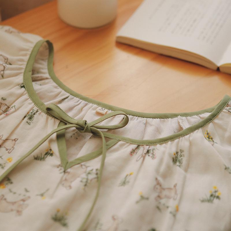 ワンピース レディース 春夏秋 ルームウェア 部屋着 寝巻き パジャマ コットン 綿100％ ダブルガーゼ ..