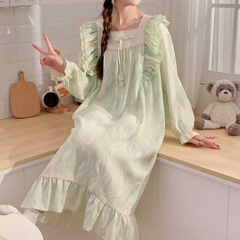 マタニティウェア レディース 春夏 パジャマ ワンピース 授乳口付き クラウドコットン 長袖 産前 産後 ..