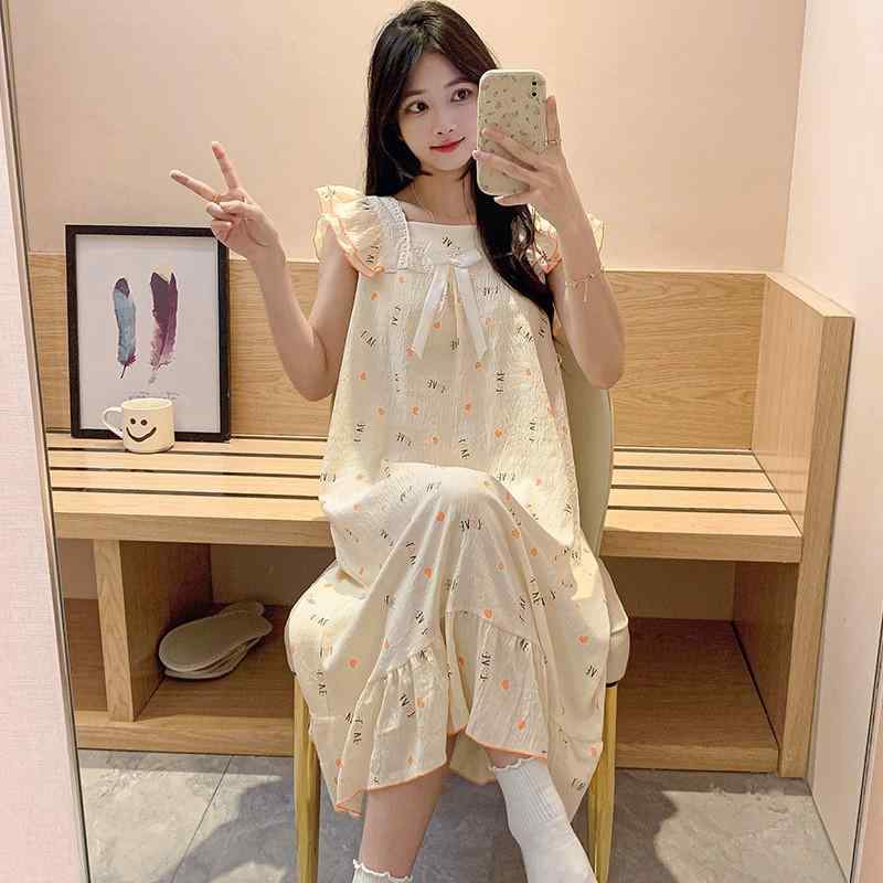 ワンピース レディース ノースリーブ かわいい 雲朵綿 接触冷感 涼しい 薄手 妊婦 パジャマ 部屋着 ル..