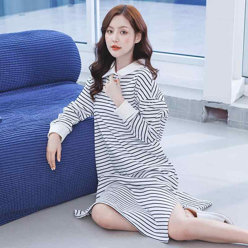 ワンピース レディース 長袖 コットン ロング マタニティ ルームウェア 春秋 授乳対応 襟付き 大きいサ..