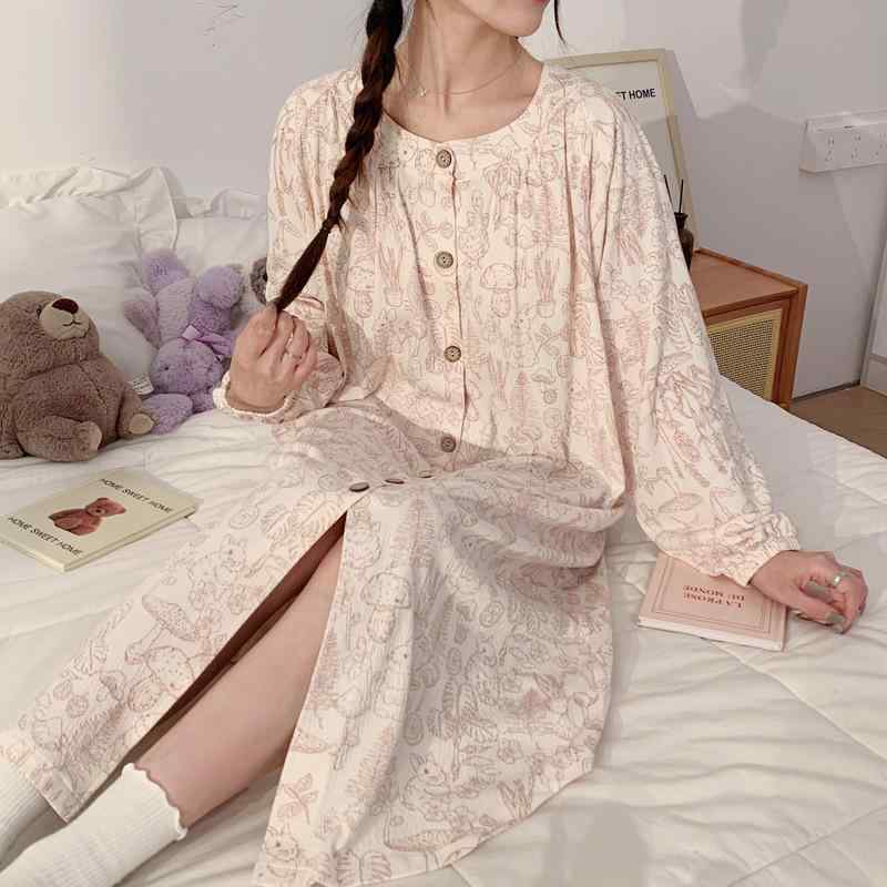 マタニティウェア レディース 春夏 授乳 パジャマ ワンピース 長袖 産後 ルームウェア 大きいサイズ 接..