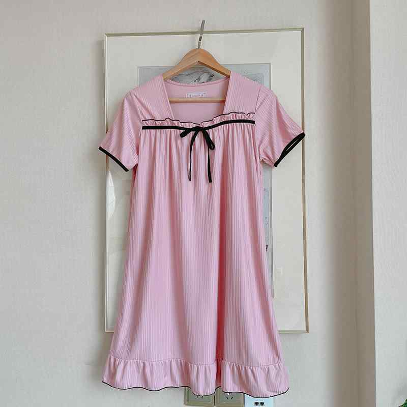 ワンピース レディース スリープウェア ルームウェア 部屋着 再生繊維 かわいい 半袖 M L XL XXL ゆっ..