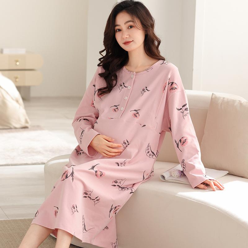 マタニティウェア レディース 授乳パジャマ 長袖 ルームウェア セットアップ 産後 産褥 婦人服 ポリエ..