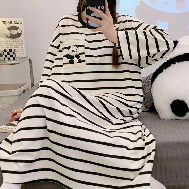 マタニティ パジャマ レディース 授乳服 春秋 薄手 長袖 ワンピース コットン 産後 妊婦服 ルームウェ..