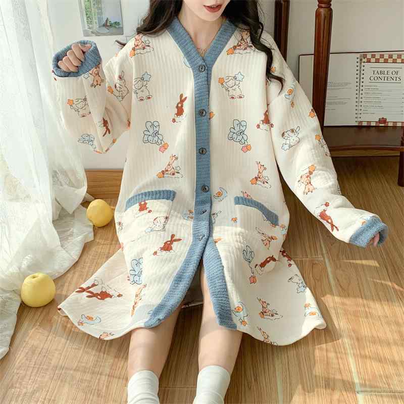 ワンピース レディース 大きいサイズ 秋冬 授乳服 部屋着 ポリエステル繊維 あったか マタニティ パジ..