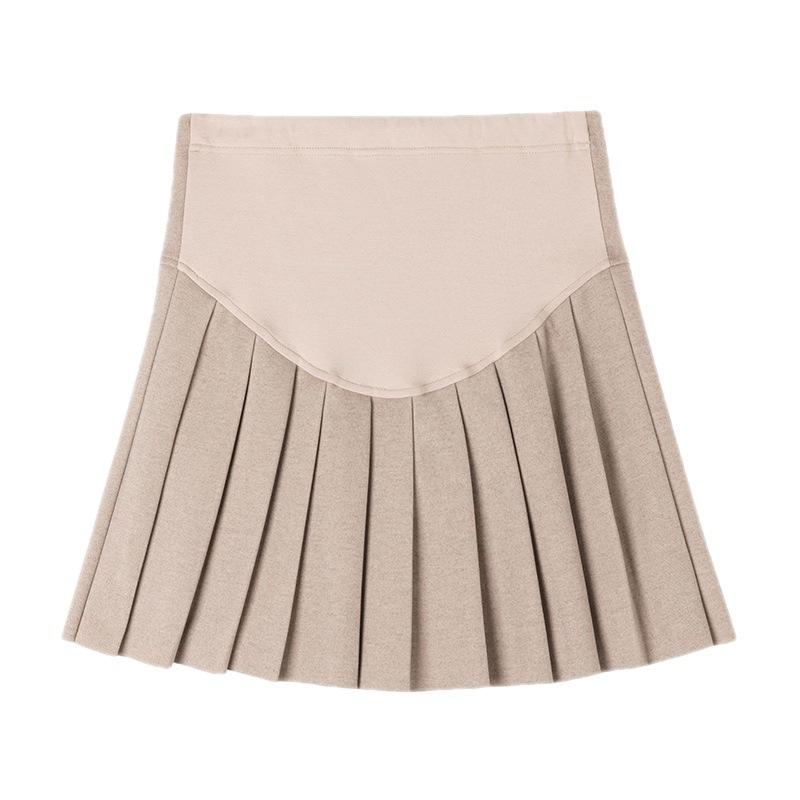 スカート マタニティ レディース 秋冬 Aライン フレア 毛織 ウエストゴム 裏地付き 通勤 普段使い ダー..