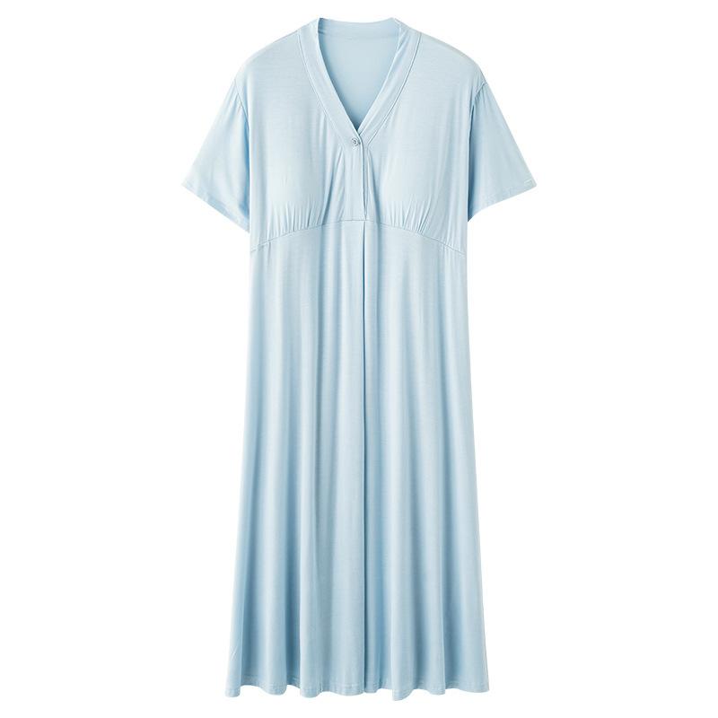 ワンピース レディース マタニティ 授乳服 部屋着 接触冷感 Vネック 半袖 薄手 リラックス ゆったり モ..