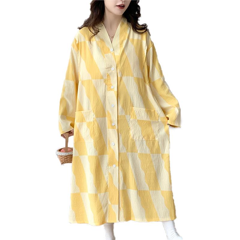 マタニティ レディース 授乳 パジャマ ワンピース 春夏 長袖 大サイズ 胸パッド付き 産前 産後 産褥 入..