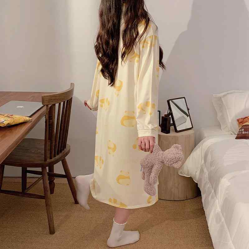 マタニティ レディース 授乳 パジャマ ワンピース 胸パッド付き 長袖 接触冷感 春秋 産後 月子服 カー..