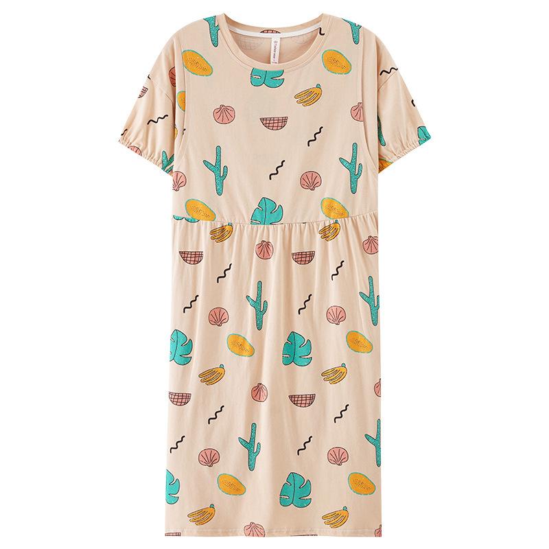 ワンピース レディース マタニティ 半袖 授乳服 産後 ルームウェア コットン ゆったり ラウンドネック ..