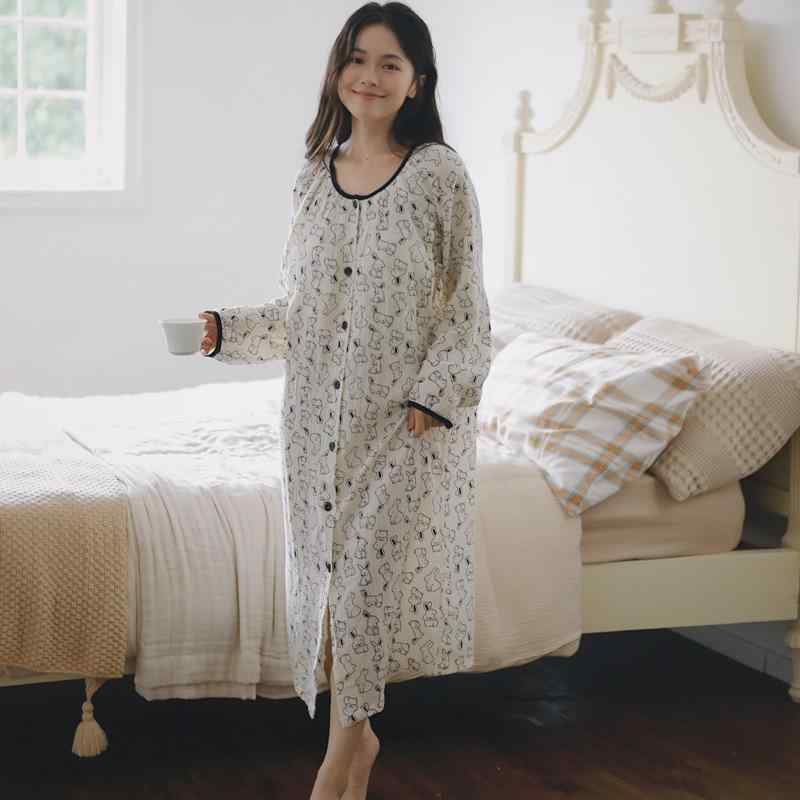 マタニティ パジャマ レディース 春秋 授乳対応 前開き 長袖 綿100% 2重ガーゼ 産前 産後 入院準備 授..