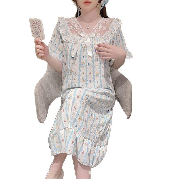 ワンピース レディース 婦人服 春夏 接触冷感 Vネック パジャマ 部屋着 ルームウェア M L XL XXL 3XL ..