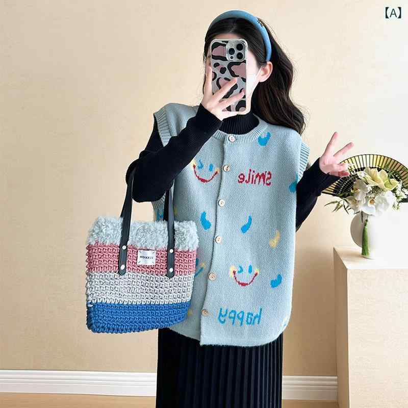 マタニティワンピース 秋冬 ニット セットアップ 韓国風 ファッション 妊婦服 マタニティウェア ベスト..