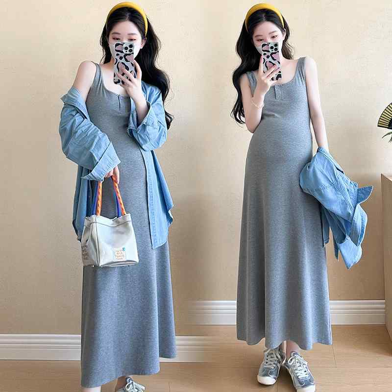 ワンピース レディース マタニティ 秋冬 デニム ジャケット セットアップ 授乳服 妊婦服 ジャンパース..