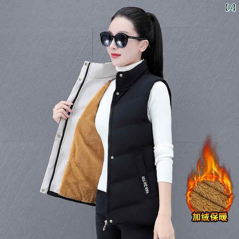 ベスト レディース ミセス 婦人服 秋冬 羽毛 コットン 中綿入り 立ち襟 あったか 暖かい 防寒 軽量 重..