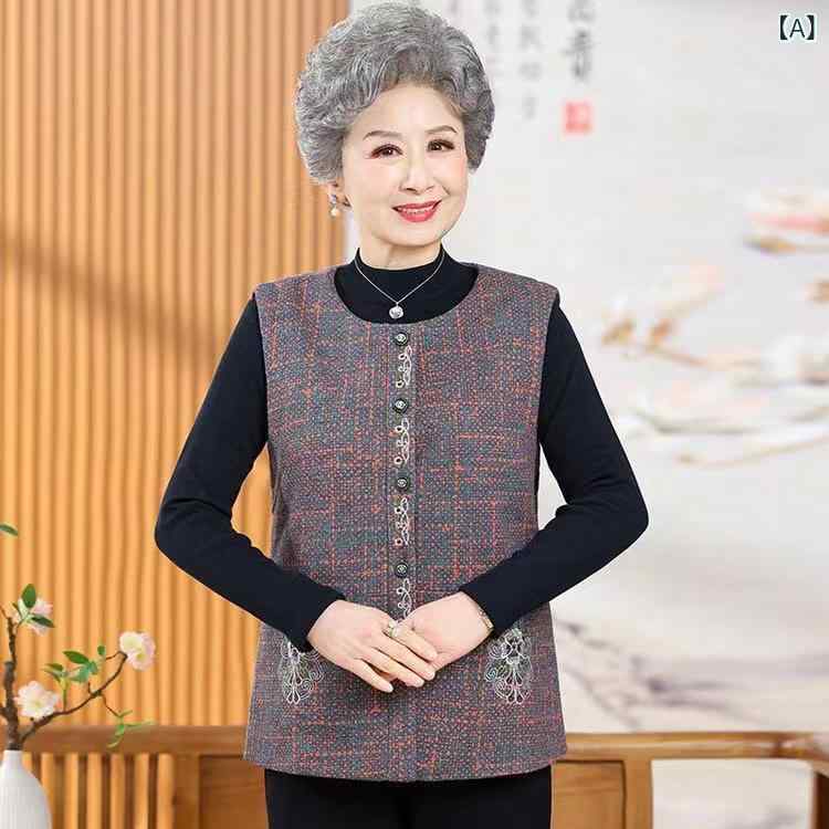 ベスト レディース ミセス 婦人服 刺繍 あったか Vネック ゆったり 普段使い お母さん おばあちゃん 春..