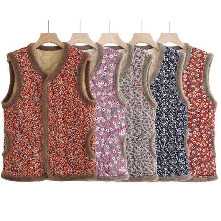 ベスト レディース シニア 秋冬 裏起毛 暖かい チョッキ おばあちゃん 服 シニアファッション 婦人服 ..