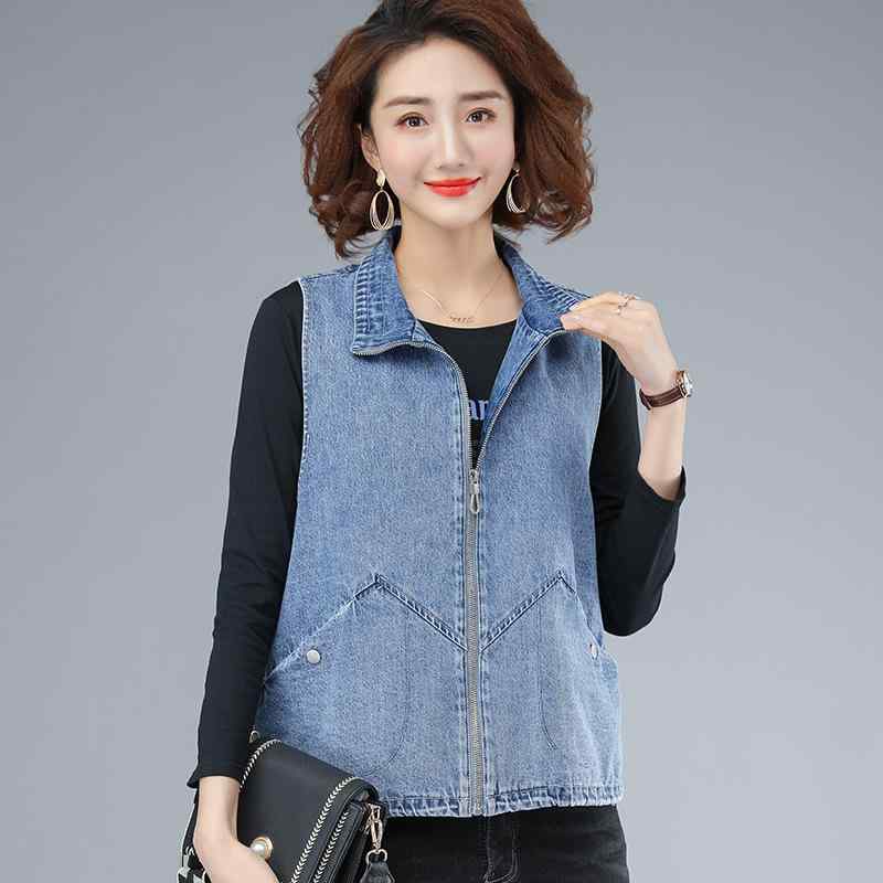 ベスト レディース デニムベスト ショート丈 半袖 ゆったり カジュアル ミセス 向け ライトブルー M L ..