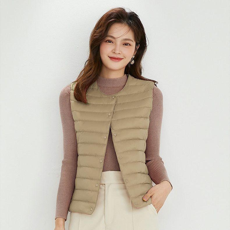 ダウンベスト レディース 薄手 ショート丈 ダウン ベスト 中高年 女性用 防寒着 あったか インナーベス..