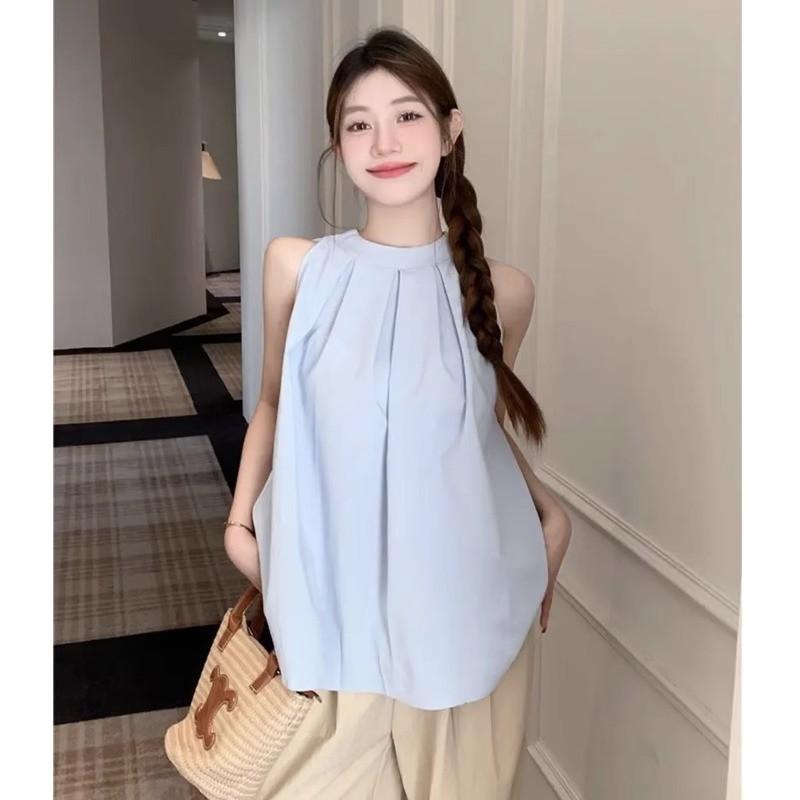 マタニティ トップス レディース 春夏 ノースリーブ シャツ ゆったり 襟なし ラウンドネック 接触冷感 ..