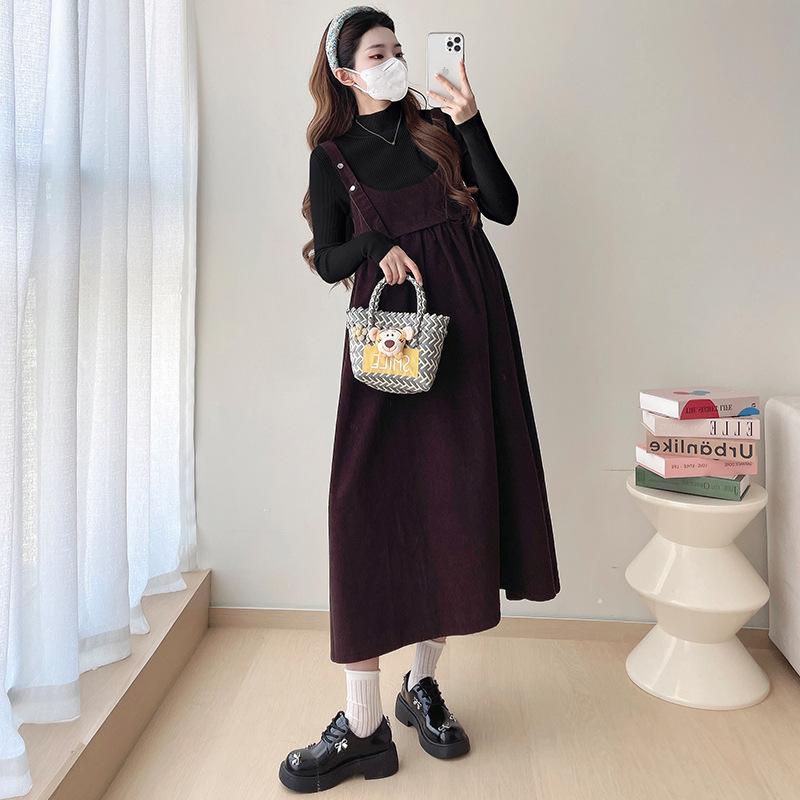 マタニティ ワンピース セットアップ コーデュロイ サロペット スカート ニット トップス 授乳服 秋冬 長袖 妊婦服 産前 産後 ゆったり かわいい 無地 M L XL 2XL