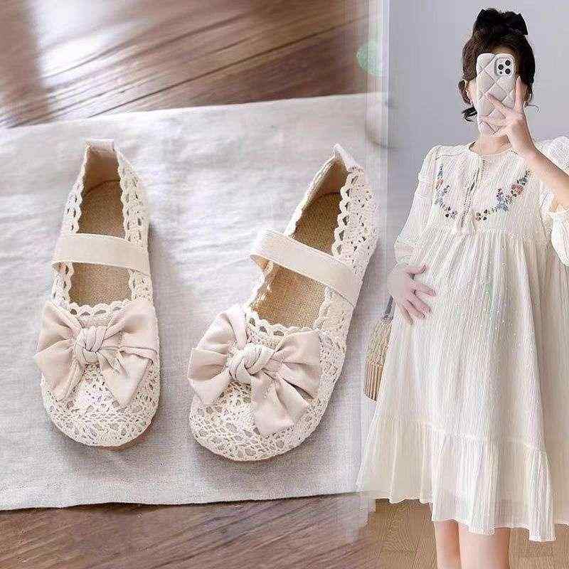 靴 レディース 婦人靴 布靴 ぺたんこ 妊婦靴 漁夫靴 豆々靴 通気性 軽量 滑り止め メッシュ 超ハイヒー..