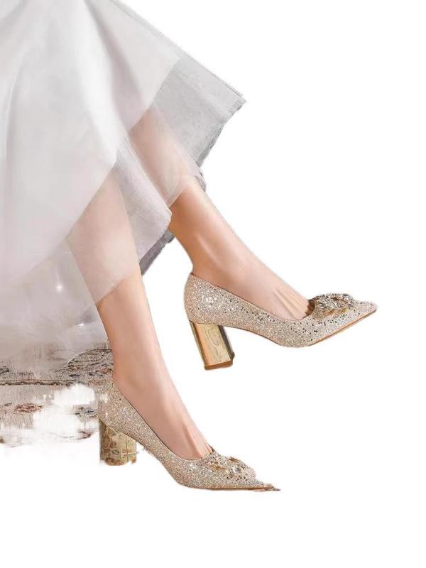 パンプス レディース ウェディング シューズ ローヒール ストラップ シャンパン ゴールド ラインストーン 3cm 5cm 7cm ぺたんこ フラット 妊婦 疲...