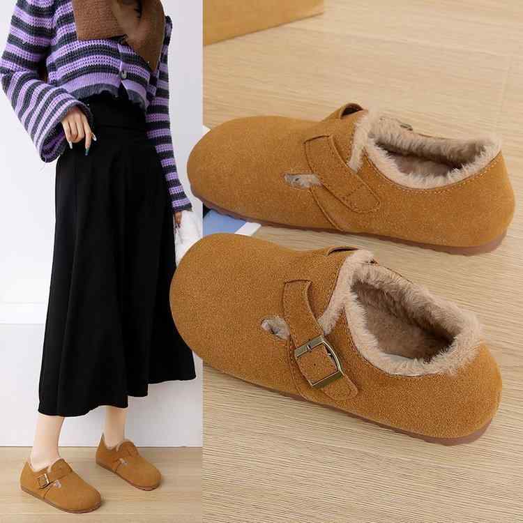 靴 レディース 婦人 ボア付き モカシンシューズ スリッポン ラウンドトゥ フラットヒール ぺたんこ 痛..