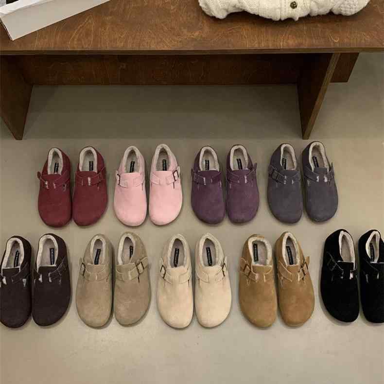 靴 レディース ぺたんこ 妊婦靴 スリッポン 本革 フラットシューズ ラウンドトゥ ベルト飾り 春 ベージ..