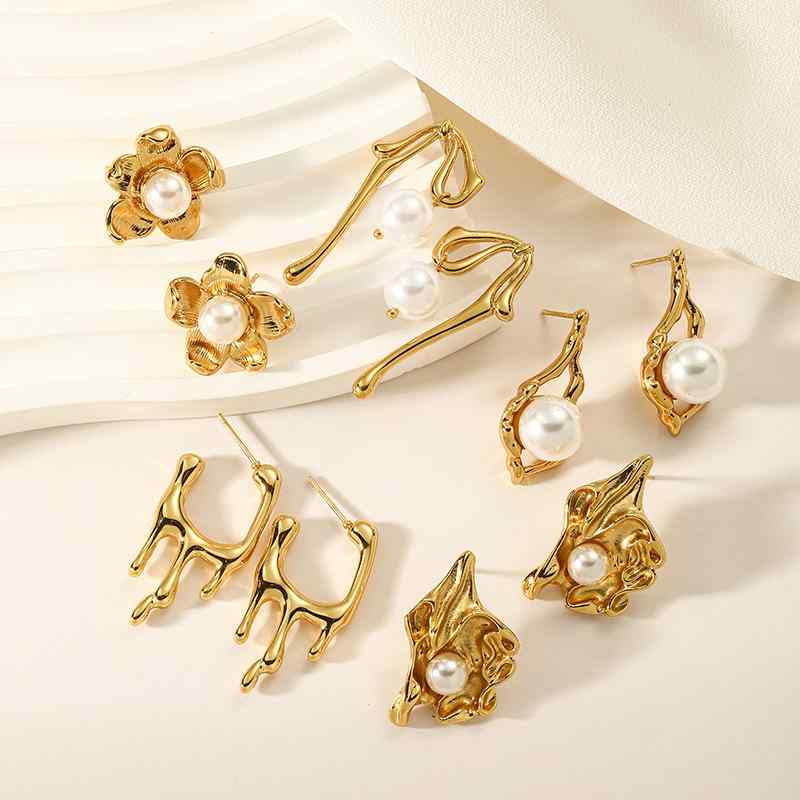 楽天Tanzanピアス レディース チタン鋼 花柄 ファッション かわいい 高見え 電気メッキ加工 ドロップピアス スタッドピアス