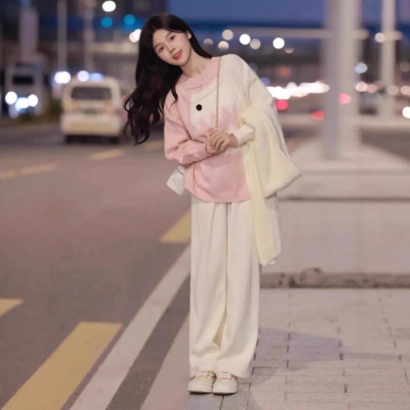 マタニティ ニット セットアップ 秋冬 妊婦服 ゆったり かわいい 授乳 ケーブルニット セーター ワイド..