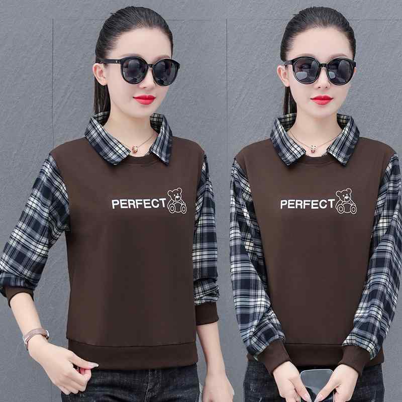 トレーナー レディース 切り替え 配色 襟付き プルオーバー トップス 春秋 カジュアル ゆったり 綿 混..