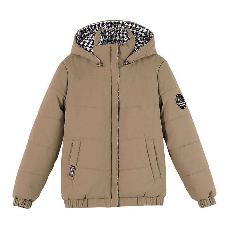 綿入りジャケット レディース 中綿入り 厚手 フード付き 取り外し不可 アウター 秋冬 ポリエステル 墨..