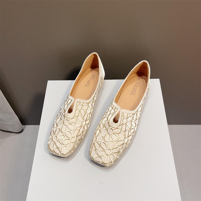 靴 レディース 豆々靴 フラットシューズ ローヒール 布製 ぺたんこ靴 スリッポン モカシン 婦人靴 歩きやすい 痛くない 履きやすい 春秋 黒 ブラック ベージュ 普段使い