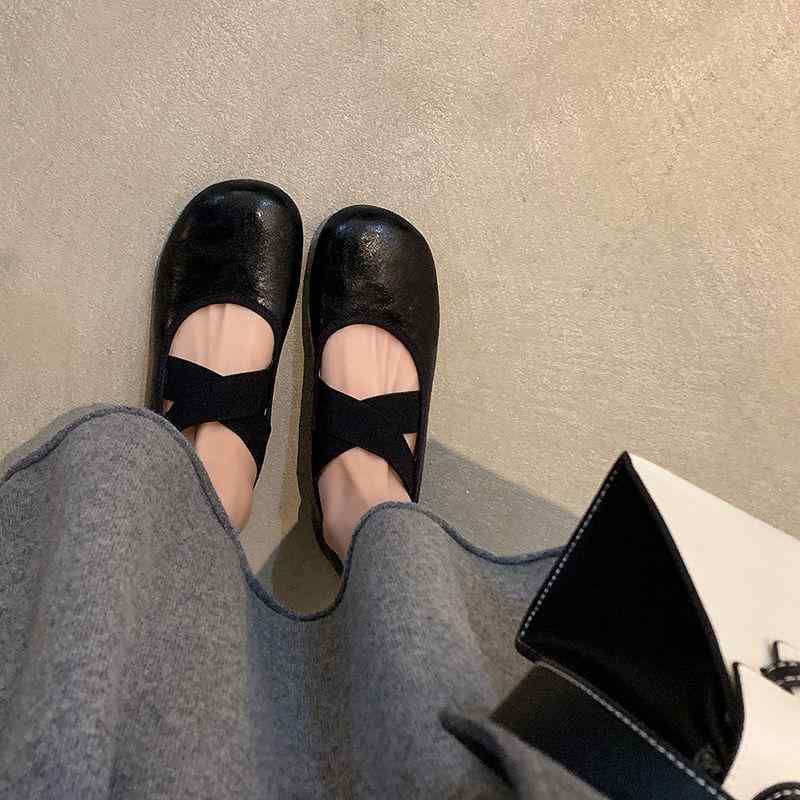 靴 レディース フラットシューズ ローヒール パンプス ぺたんこ バレエシューズ 本革 牛革 ラウンドトゥ スリッポン 柔らかい 歩きやすい 痛くない カジュア...