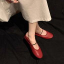 パンプス レディース バレエシューズ フラット ローヒール ぺたんこ靴 歩きやすい 履きやすい 本革 レザー ラウンドトゥ 無地 白色 黒色 赤色 普段使い 婦...