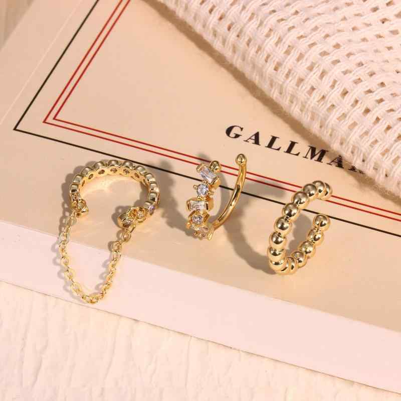 イヤリング レディース 女性用 ジルコニア レトロ 電気メッキ加工 幾何学模様 シルバー ゴールド 3点セット アレルギー対応 高見え おしゃれ かわいい普段使...