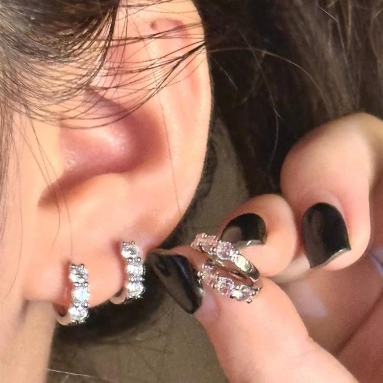 ピアス レディース ファッション イヤリング セット ジルコニア シルバー 電気メッキ加工 幾何学型 3点セット シンプル かわいい デザイン 普段使い パーテ...