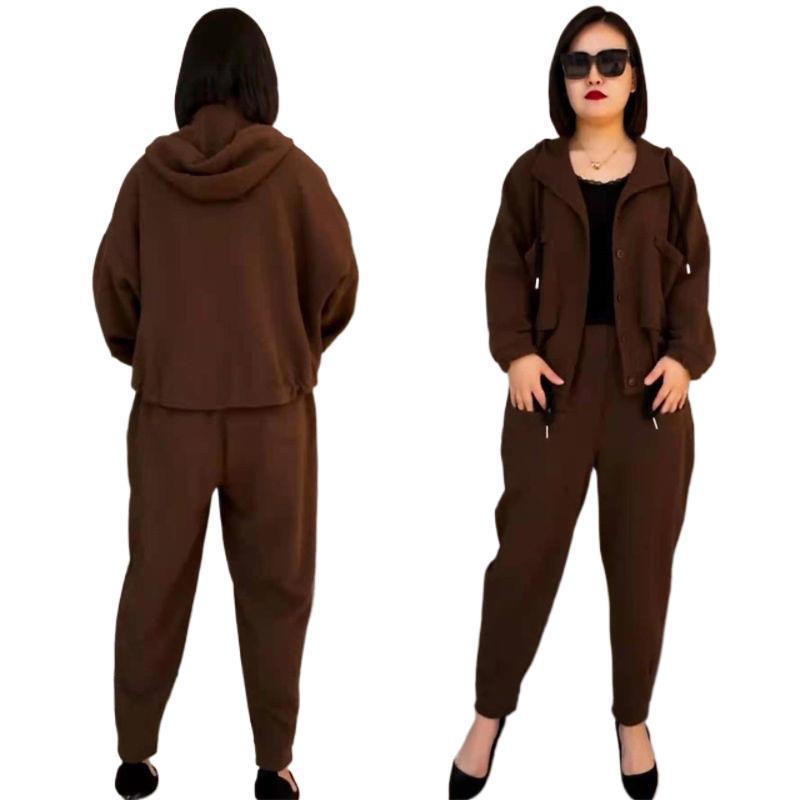 セットアップ レディース 大きいサイズ 裏起毛 あったか スウェット パーカー ハーレムパンツ 秋冬 リ..