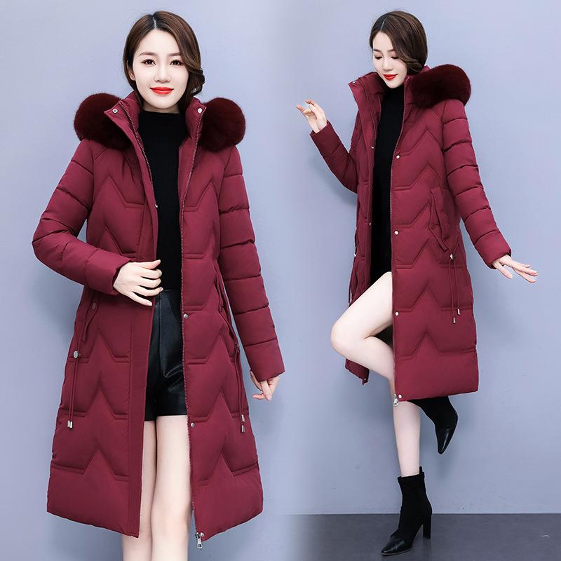 コート レディース ミセス 中綿入り フード付き 毛襟 ポリエステル アウター ロング丈 ひざ丈 ゆったり..