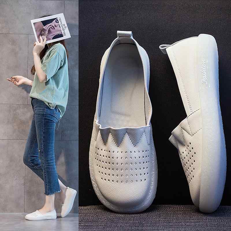 靴 レディース 真皮 婦人靴 ローファー パンプス スリッポン ぺたんこ靴 フラットシューズ ラウンドトゥ 牛革 柔らかい 痛くない 履きやすい 歩きやすい 通気性 蒸れない 大きいサイズ 小さいサイズ 森ガール カジュアル 春夏