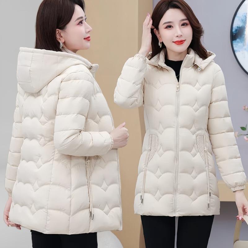 綿入れ レディース 中綿入りコート 中綿ジャケット フード付き ミドル丈 アウター ゆったり スリムフィ..