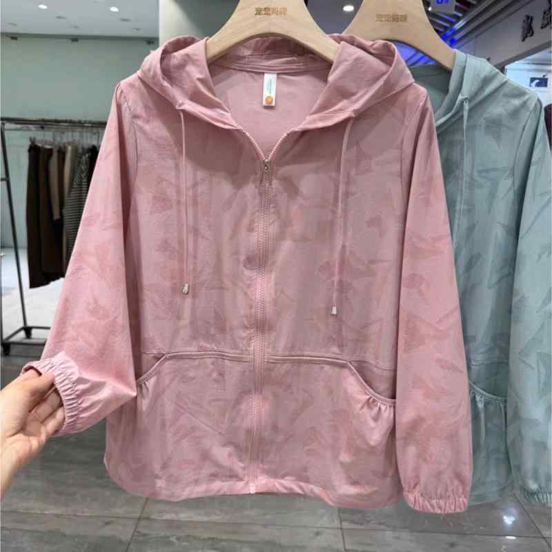 アウター レディース 薄手 パーカー ママ 服 ポリエステル 紫外線対策 UVカット 高齢者向け 春秋 ピン..