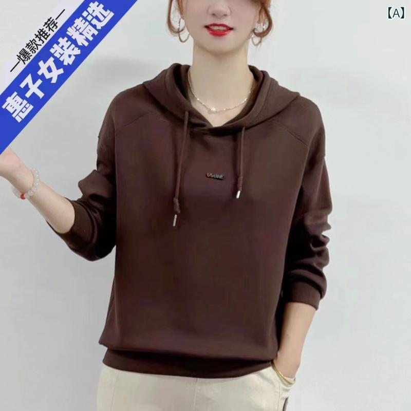 パーカー レディース ママ 向け フード付き トップス 秋冬 ファッション ゆったり 体型カバー 着痩せ ..