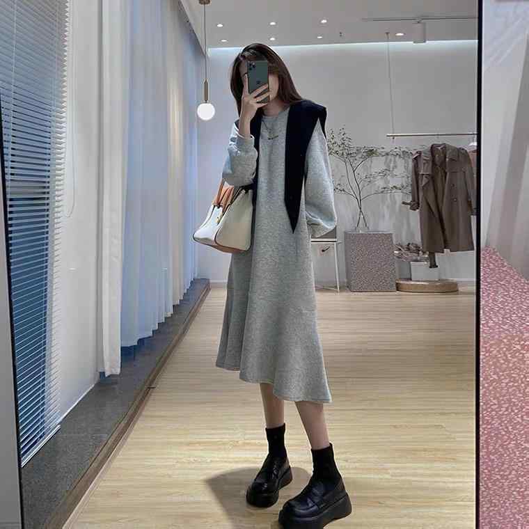 マタニティワンピース レディース 長袖 チュニック Aライン ひざ丈 ミディアム丈 ゆったり 快適 コット..