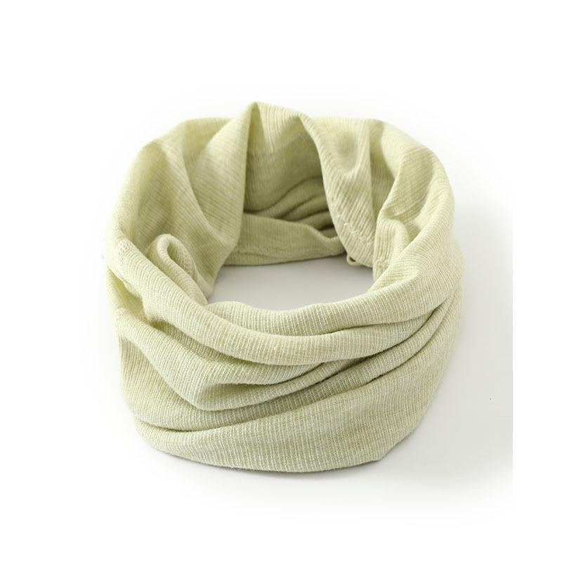 マフラー レディース 春秋 綿 ニット 保温 防寒 ネックウォーマー 無地 オフホワイト ライトイエロー ..