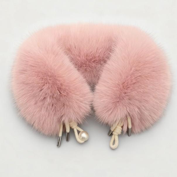 マフラー レディース 防寒 狐毛風 フェイクファー ティペット パール 厚手 保温 ネックウォーマー ブラ..