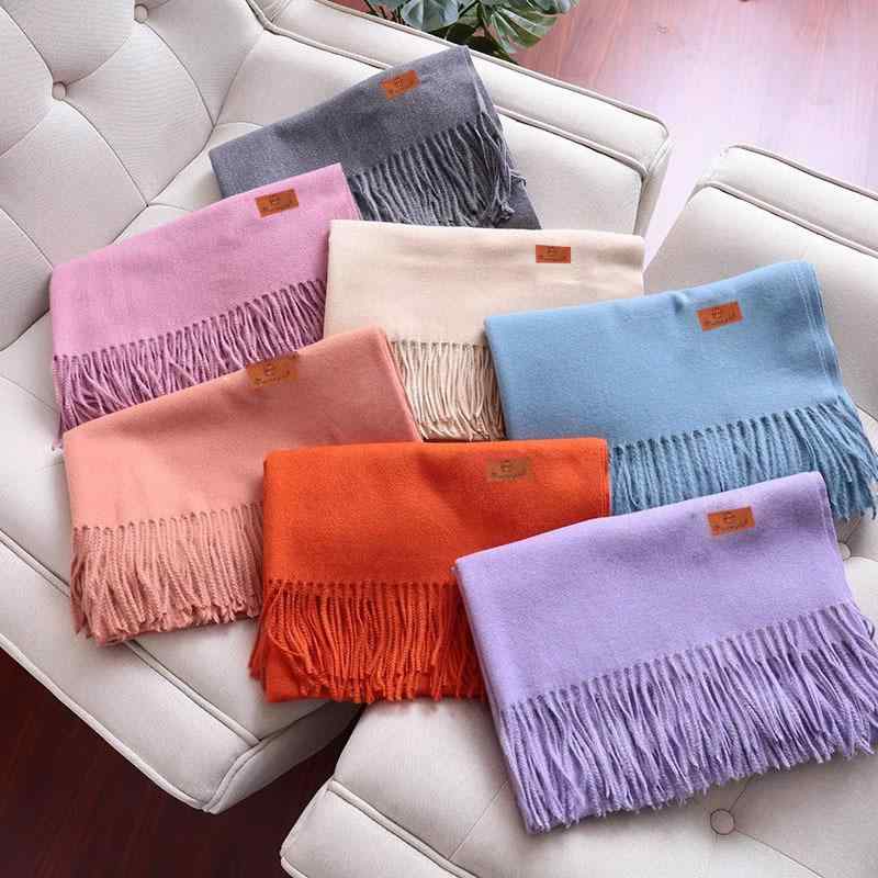 マフラー レディース 秋冬 保温 中国赤 大判 無地 カシミヤタッチ ショール ストール 春 ビジネス オフ..