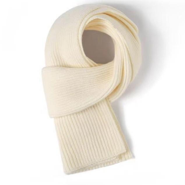 マフラー レディース 秋冬 ニット 無地 学生風 柔らかい 保温 厚手 ショール 白 黒 グレー ベージュ 赤