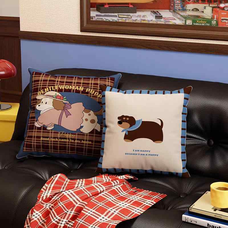 クッション レディース 犬柄 ミラード風 抱き枕 カバー ソファ 背当て ぬいぐるみ PP綿 かわいい おし..